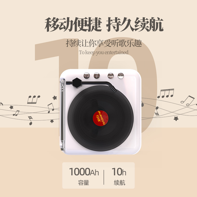 New H3 retro Bluetooth mini speaker, computer mini creative gift, record player, radio card insert, small speaker Application Scenario