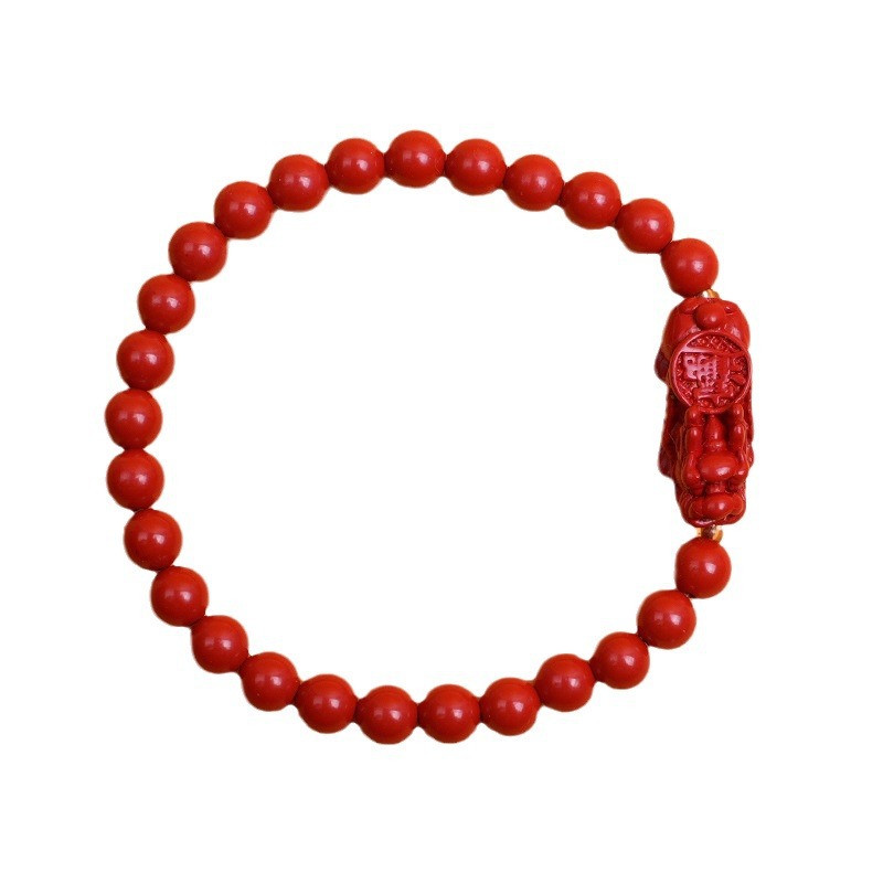 High-content cinnabar bracelet, purple gold sand multi-ring imperial sand, cherry red cinnabar cultural and artistic bracelet, black street stall supply Item Picture