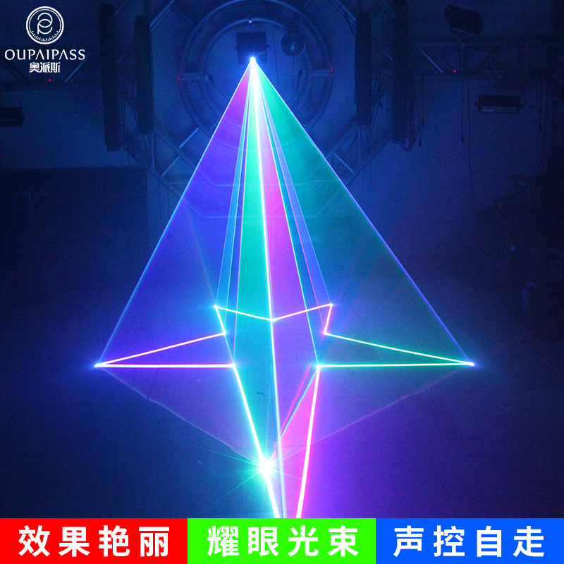 6W full-color animated laser light, private room light, ktv flash, bar light, wedding performance stage light, rotating light details Picture