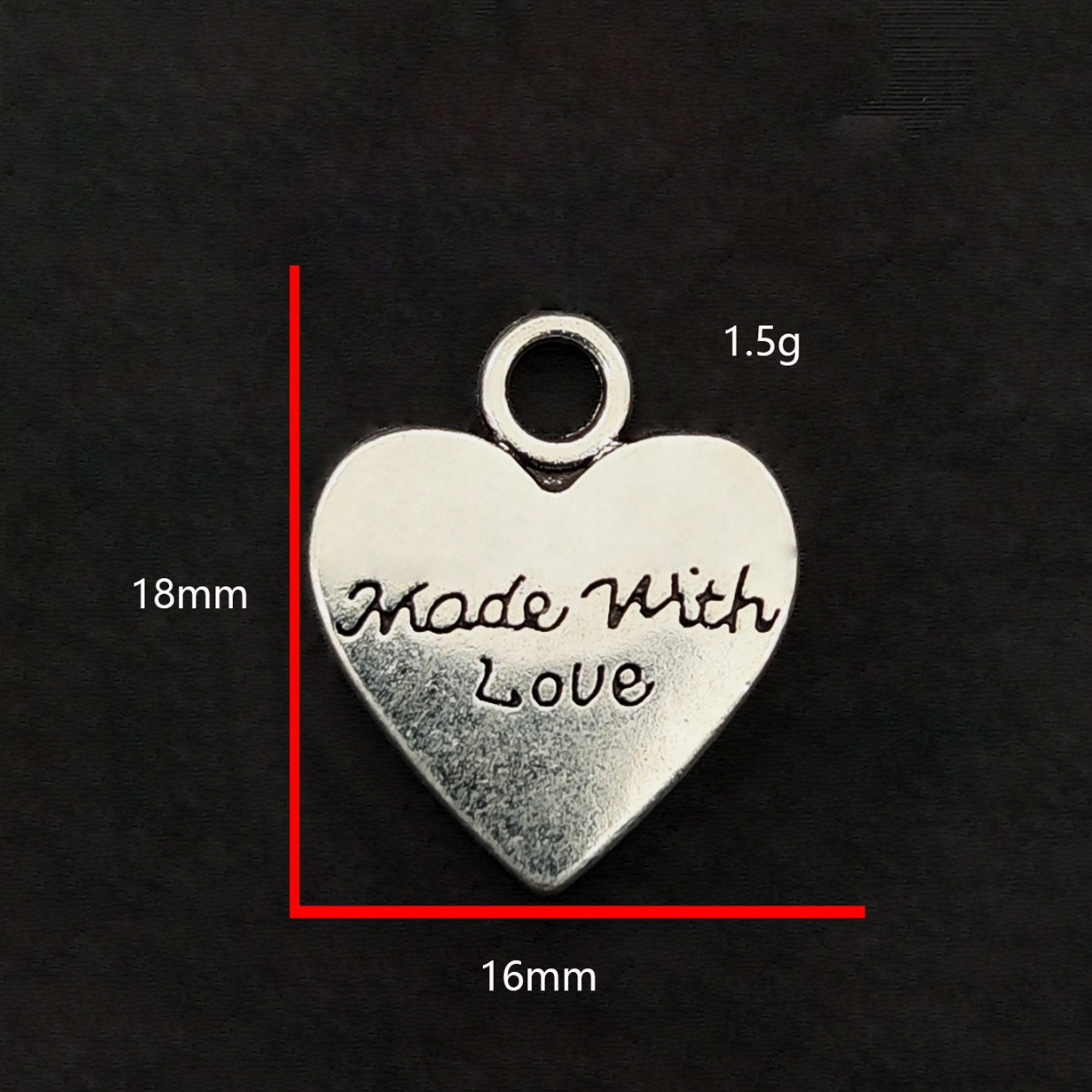 Unique, cool and fashionable alloy heart-shaped pendant, accessory, heart-shaped European and American hollowed-out heart-shaped English tag details Picture