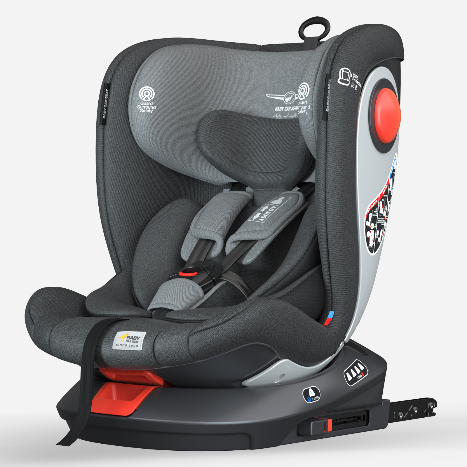 贝贝卡西儿童安全座椅汽车用宝宝婴儿0-4-12岁车载360度旋转可躺详情图5
