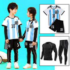新款世界杯儿童短袖足球服套装幼儿比赛训练运动速干10号球衣印号