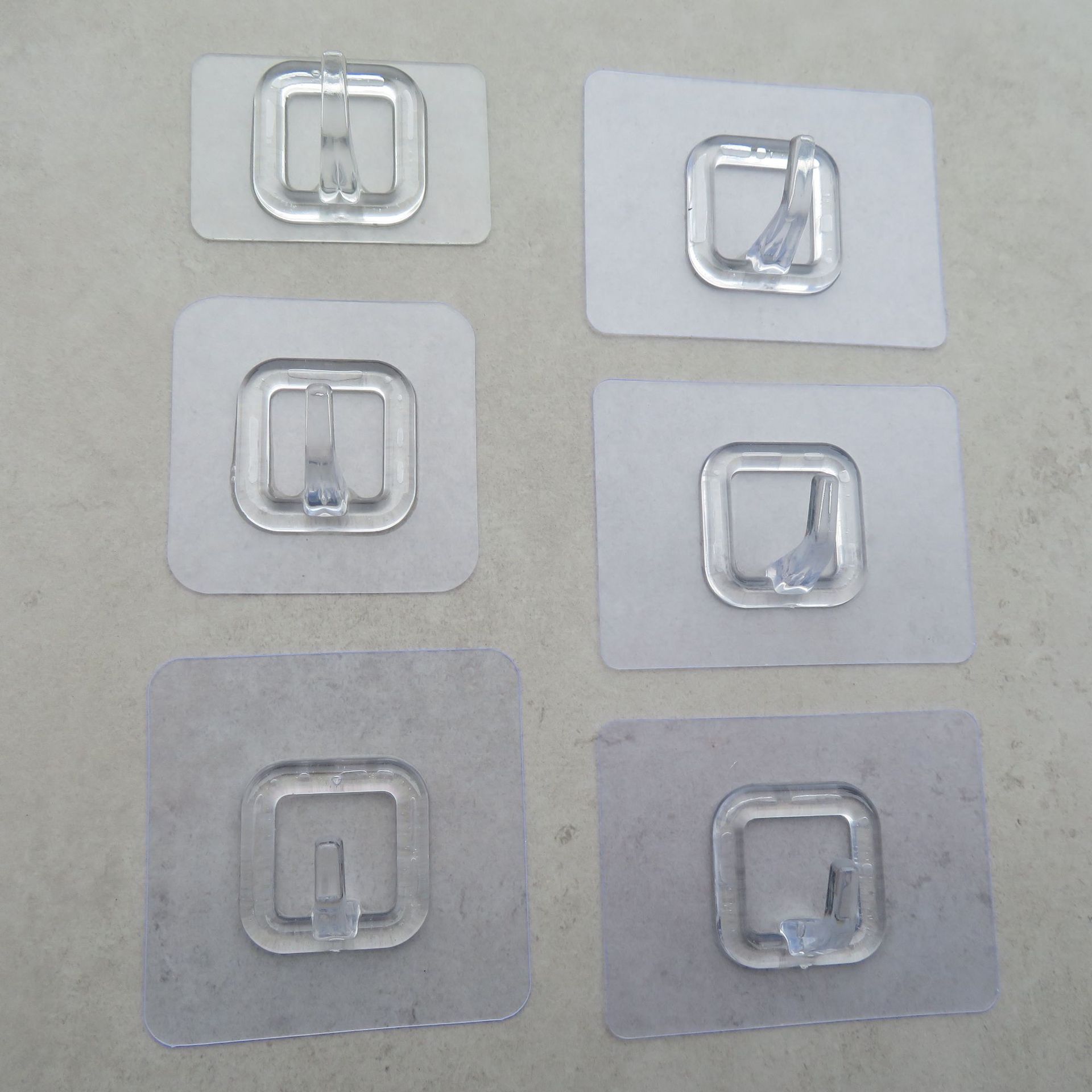 No traza cuadrado cuadrado estilo gancho cristal plástico pegajoso gancho cocina baño resistente al agua super fuerte pegajoso gancho fabricante Specification image