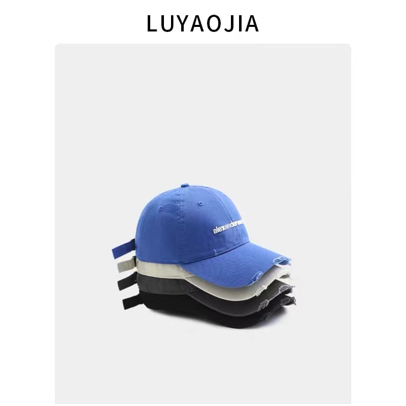 New washable, ripped and aged baseball cap for women on Instagram, trendy and individualized soft top Korean couple casual and versatile baseball caps Application Scenario