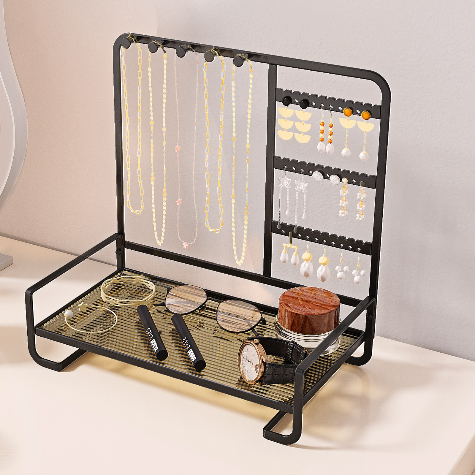 亚马逊桌面首饰收纳架戒指手镯挂架项链手链耳环饰品展示架置物架