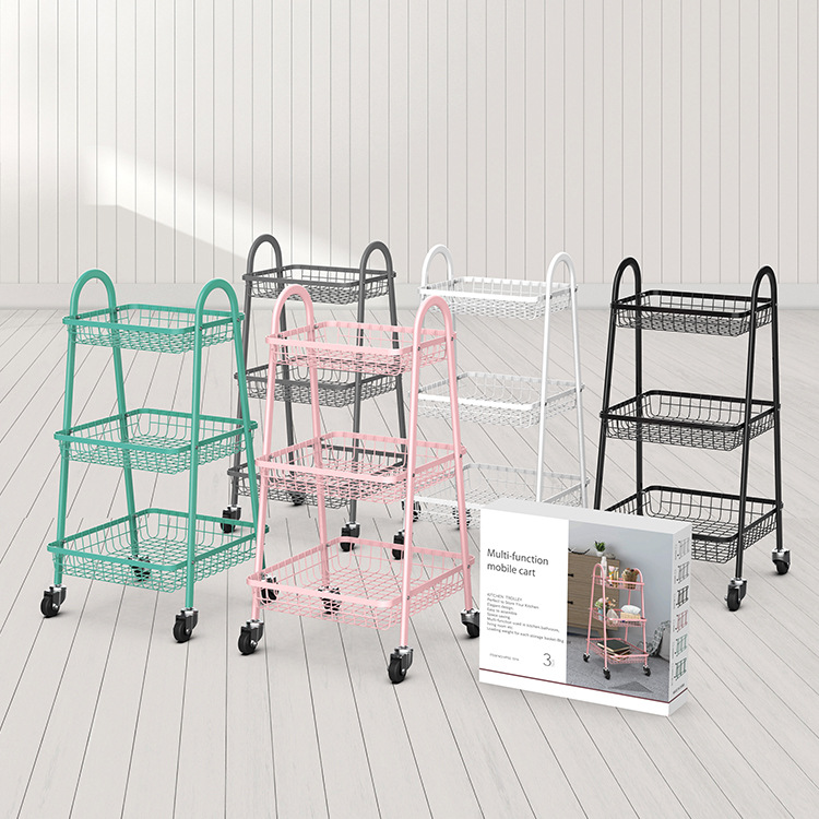 Kitchen Living Room Three-Floor Trolley Bathroom Bedroom Sundry Storage Rack Floor Storage Rack Storage Car Specification drawing