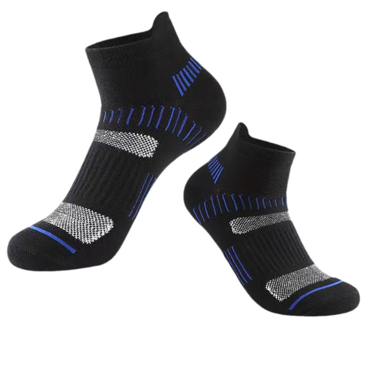 Cross-border foreign trade sports socks, mesh socks, men's breathable and sweat-absorbing boat socks, summer short-leg running and fitness trendy socks, cotton Item Picture