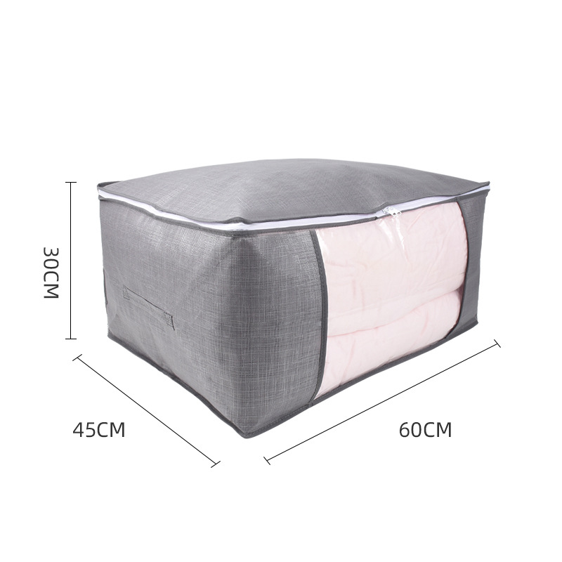 Manufacturers Direct Drawing Dark Grey Non-Woven Storage Bag Clothing Quilt Bedroom Transparent Dustproof Storage Bag Storage Bag Application Scenario