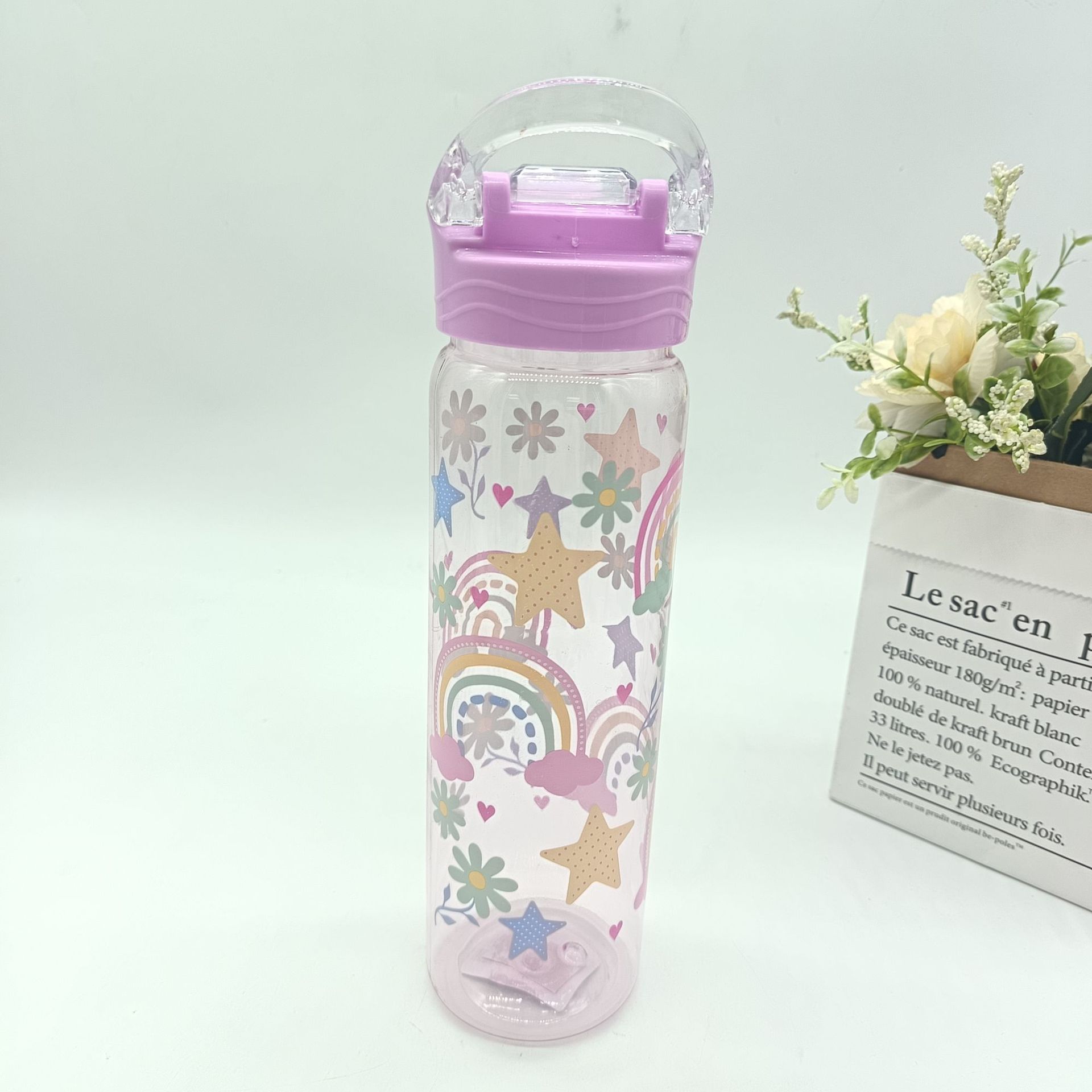 Amazon wholesale summer space cups, large-capacity direct drinking cups, cute and girlish water cups, portable sports water bottles Specification drawing