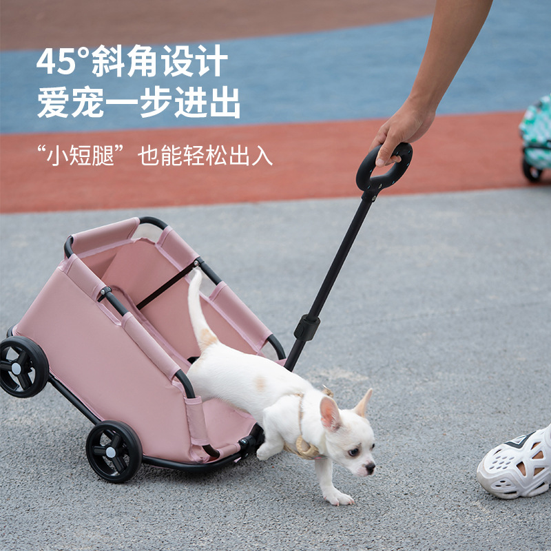 Small pet stroller, dog and cat teddy baby stroller, travel pet dog stroller, cross-border lightweight folding Application Scenario