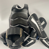 Sanda protective gear set armor protective head protective leg protective crotch combat training gear PU thick sports protective gear