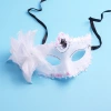 Factory direct sales of Halloween masks, masquerade balls, Big Hundred flowers princess masks for women, half face with feathers and flowers Application Scenario