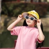 New children's fan cap, summer sun protection empty top cap, cartoon bear fashion sun hat, adjustable USB charging details Picture