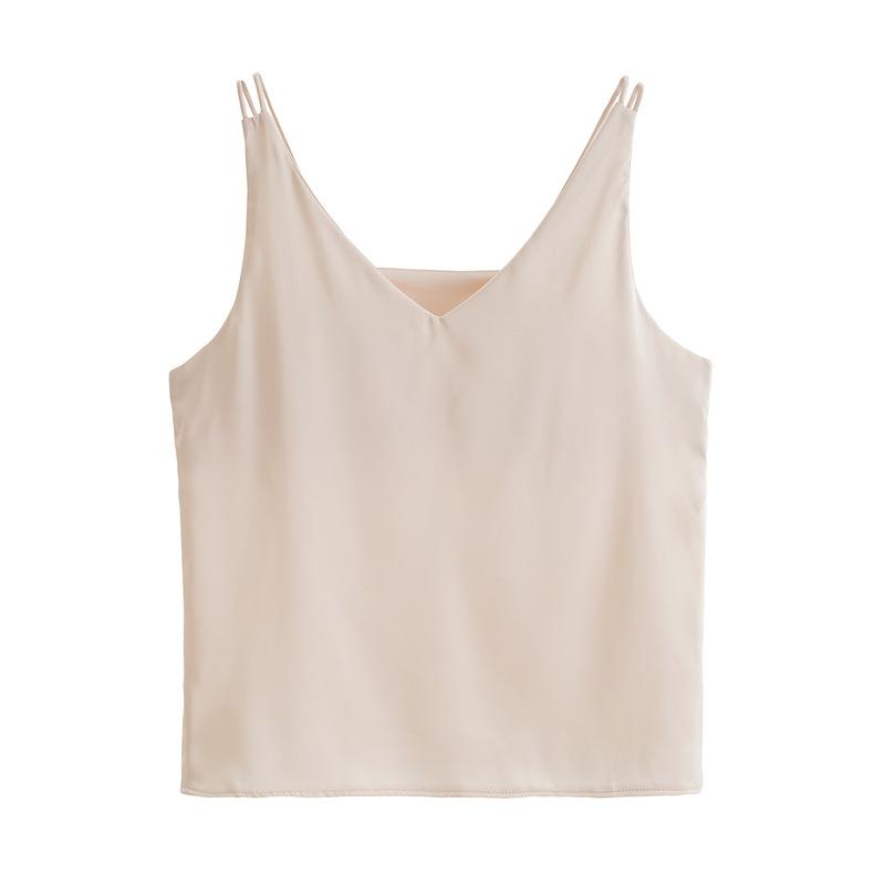 Jialqi, a popular female summer V-neck dress with a halter top, wears a suit over it and a silk satin slim-fitting base layer inside Item Picture