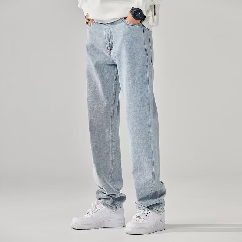 Men's Jeans Spring And Autumn Fashion Brand Retro All-In-One Tapered Pants American High Street Vibe Casual Straight Pants Men