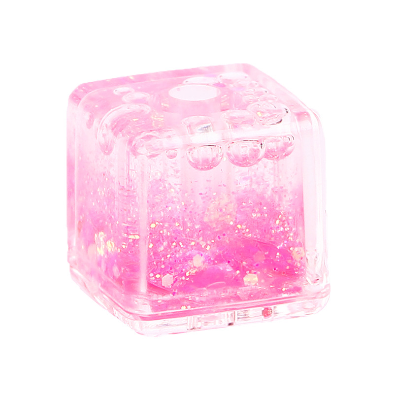 Acrylic transparent straight-hole square pendant, luminous flowing sand perforated diy bracelet, mobile phone chain accessory material Item Picture