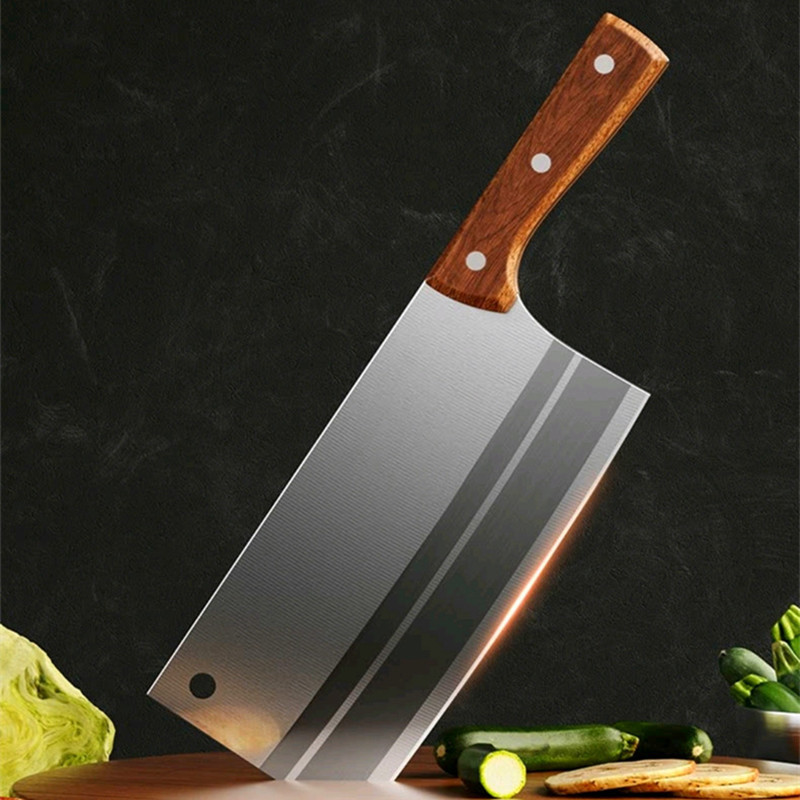 菜刀厨房家用木柄切菜刀水果刀不锈钢斩骨刀切片切肉厨师刀具套装图