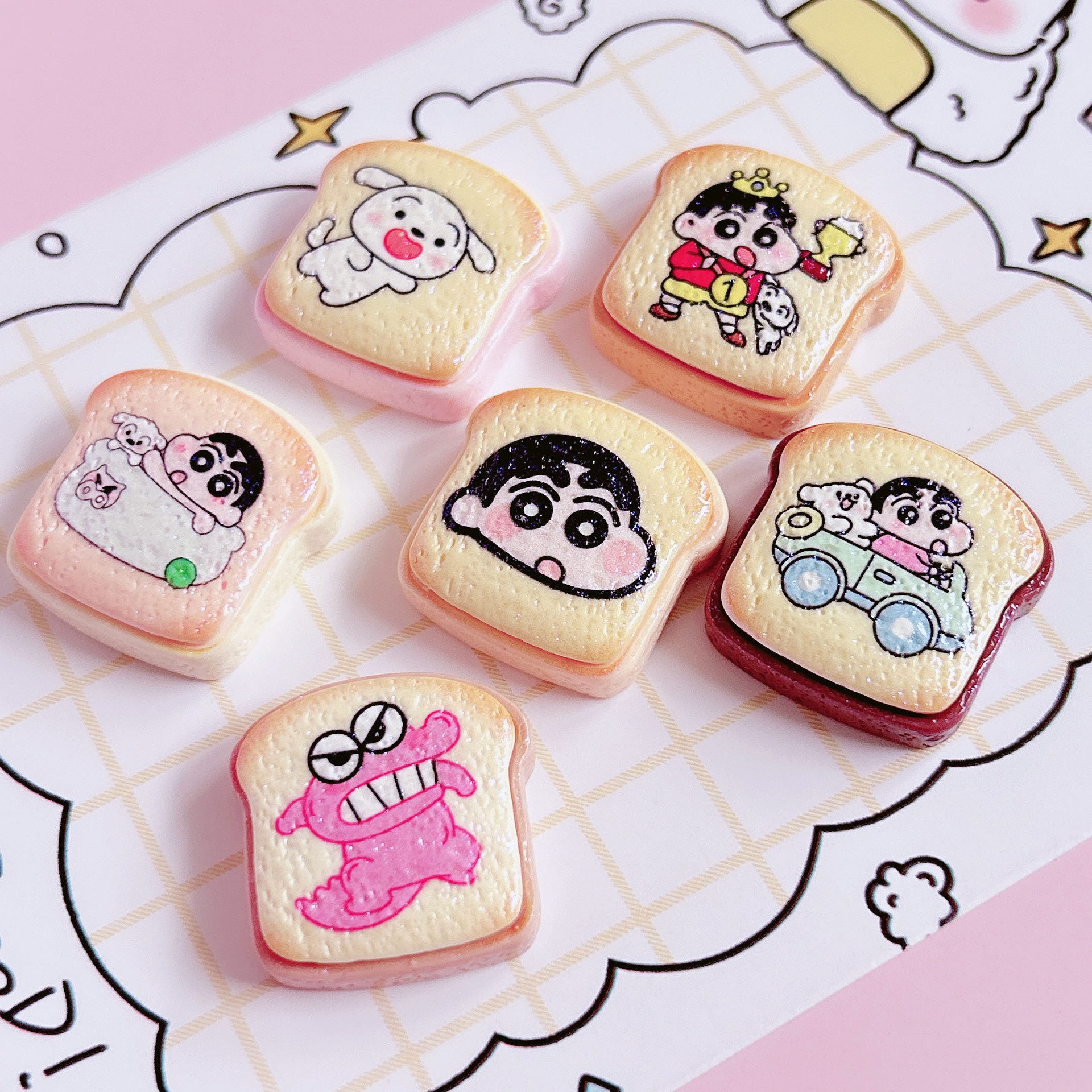 Comic cartoon character food and toy accessories, bread slice decorations, diy hair accessories, hair clips, stickers, handcrafted pendants and accessories Application Scenario