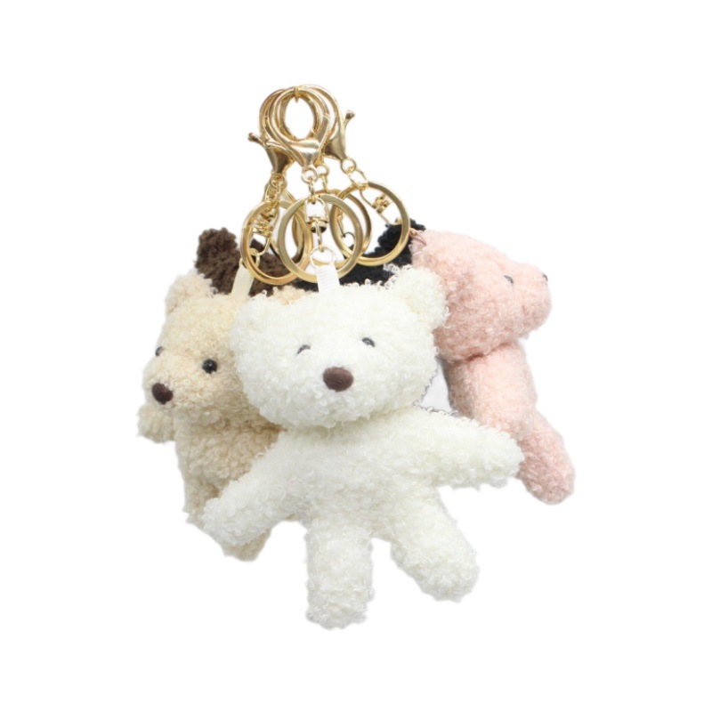 New cartoon cute curly teddy bear figurines, keychains, bags, pendants, creative accessories, clothes, shoes and accessories Item Picture