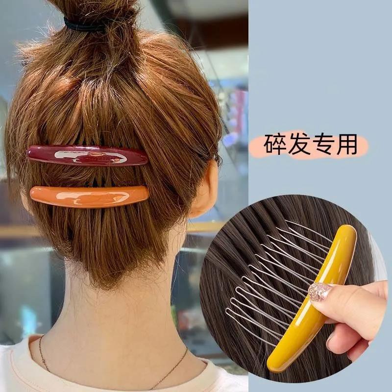 网红新款韩国倒发梳插梳简约甜美刘海夹发卡发饰无痕后脑勺碎发发 Specification image