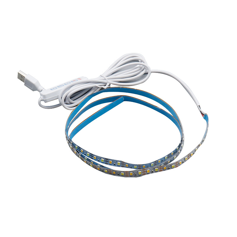 5V light strip, 120 beads, three-color dimming, USB four-key switch, stepless dimming, decorative lighting for handicrafts Item Picture