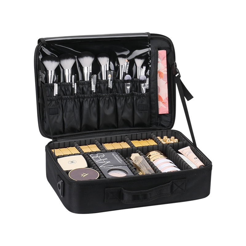 Factory wholesale large-capacity makeup bags, tattoo, nail art and makeup bags, hand-held partition toolboxes, makeup cases and bags Item Picture