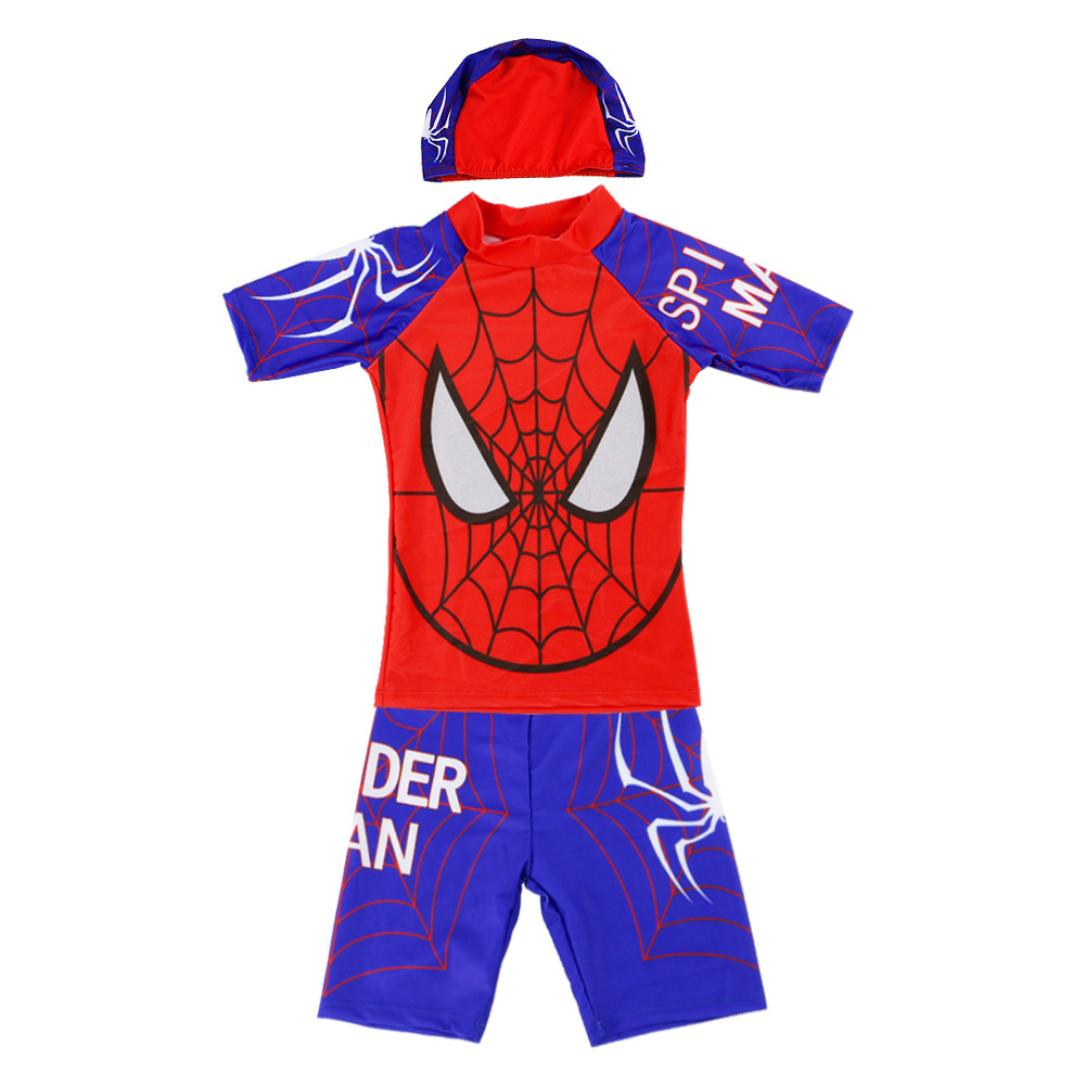 Cartoon Three-Piece Children's Boy Split Baby Boy Swimming Shorts Short Sleeve Beach Sunscreen Hot Spring Bathing Suit Wholesale Item Picture