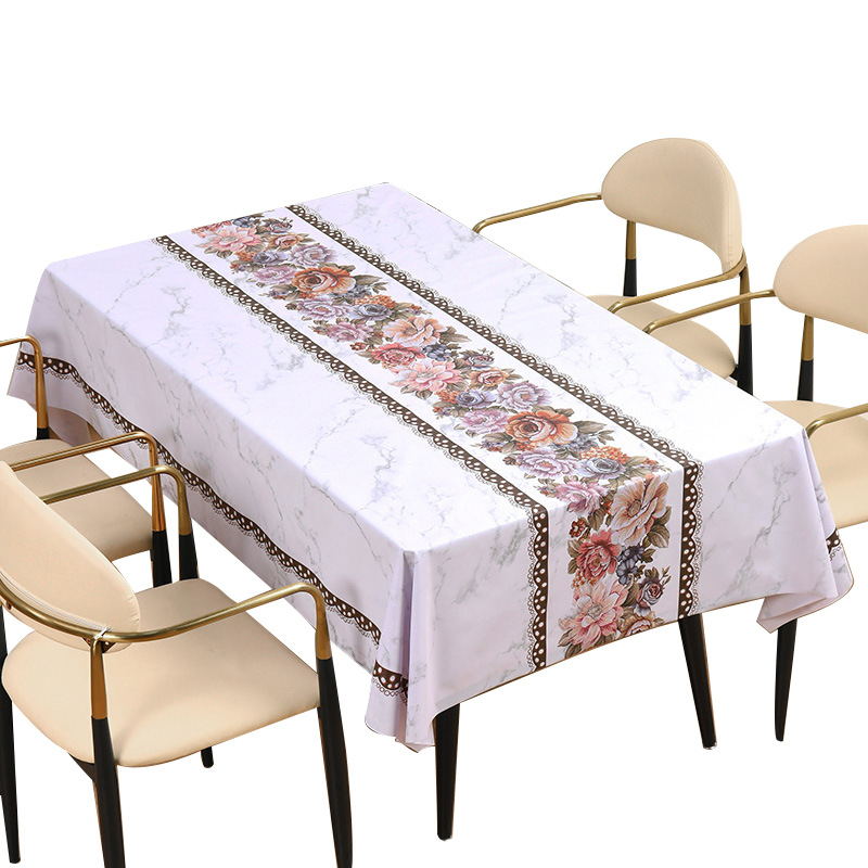 Pinyu Home offers a retro, ancient-style, simple, fashionable and elegant PVC tablecloth with embroidered flowers. It is waterproof, oil-resistant and requires no washing. We also provide wholesale Chinese ethnic-style tablecloths and tablecloths Item Picture