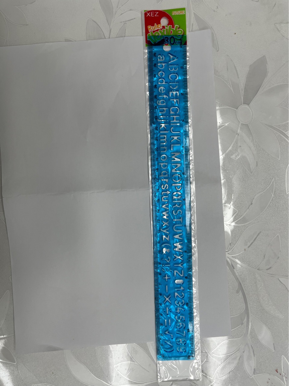 A 30cm flexible ruler with letters, made of PVC details Picture