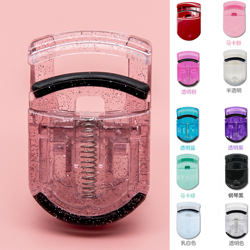 Wholesale of new plastic mini portable eyelash curlers, eyelash curling devices, eyelash gifts, cross-border sparkling and glittering powder shanilak