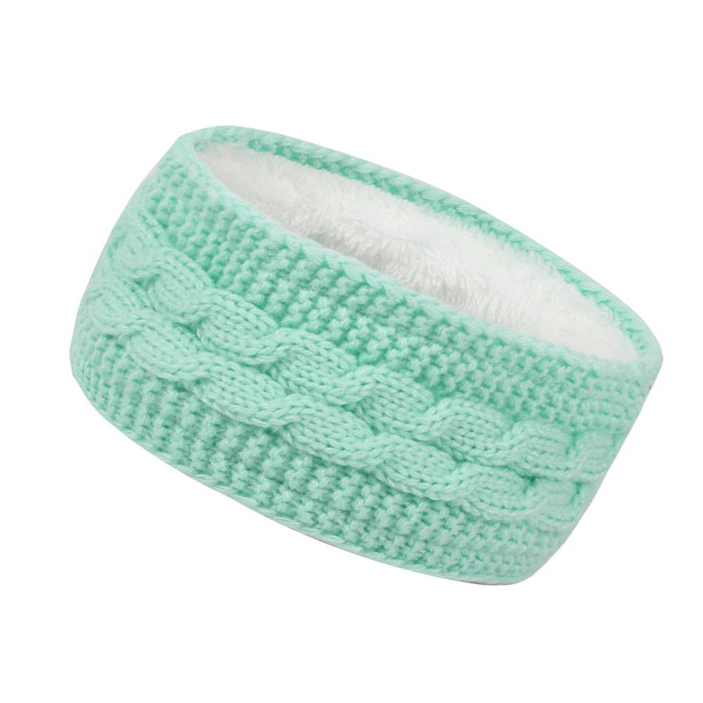 New winter fleece hair accessories, cross-border autumn and winter woolen knitted hair bands, European and American warm sports headbands, ear protecters pic 13