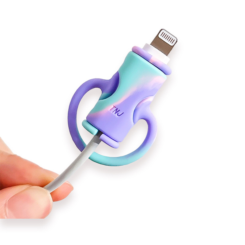 Mobile Phone Data Cable Protective Cover Silicone Cartoon 2-In-1 Protection Cable Anti-Breakage Charging Cable Protective Cover Item Picture