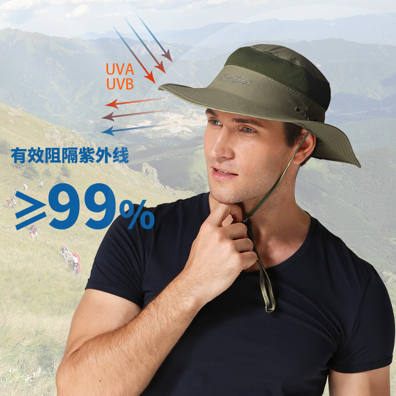 Outdoor Hats Sunscreen Fisherman Hats Basin Hats Spring And Summer Men's And Women's Large Brim Hats Anti-Uv Sunhats Cross-Border Explosion Application Scenario