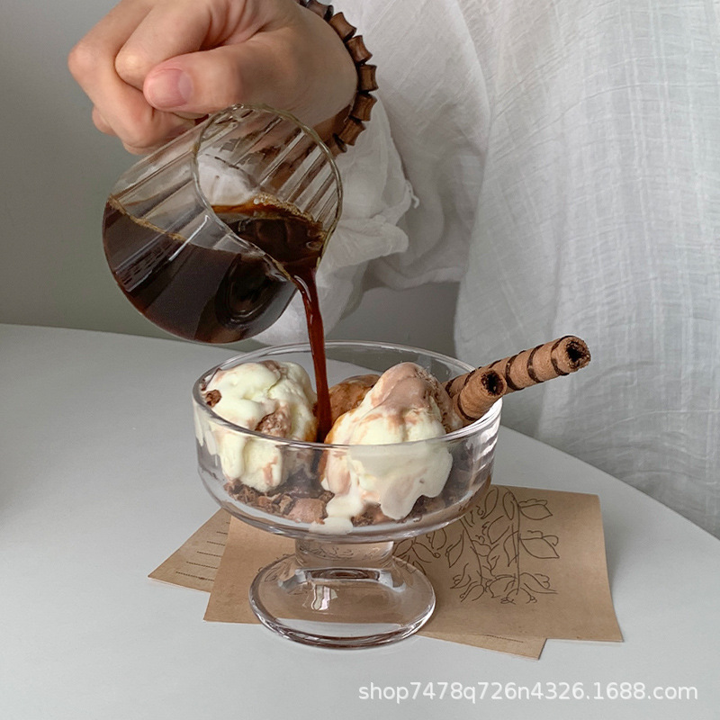 Instagram Simple Glass Dessert Cup Yogurt Cup Tall Ice Cream Bowl Ice Cream Cup Ice Cream Cup Yogurt Bowl Specification drawing