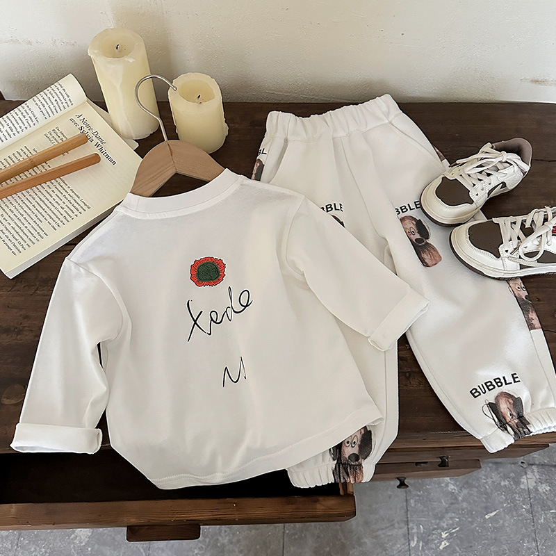 儿童长袖T恤2025春季新款男女童韩版向日葵打底衫宝宝韩版休闲t潮