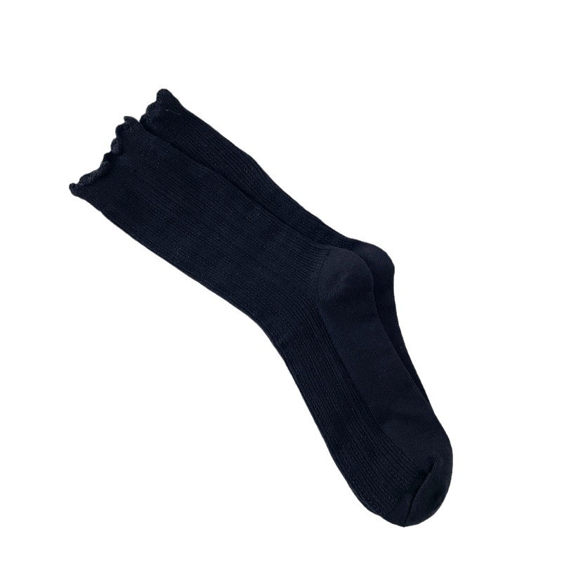 One-piece consignment of miu style solid color autumn and winter socks for women, mid-calf socks, lace socks, Japanese style, Instagram, simple forest style, schoolgirl style, one-piece consignment Item Picture