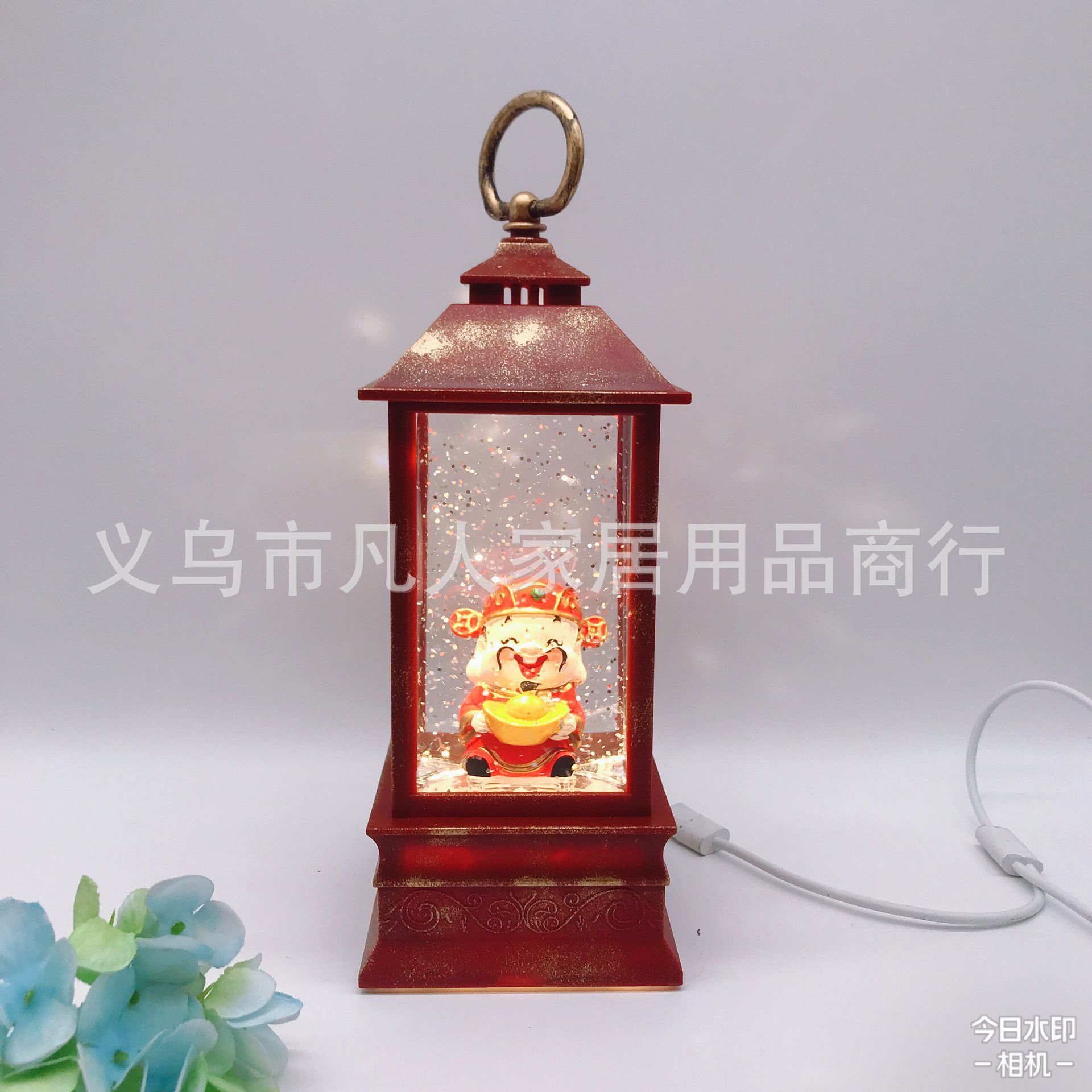 Opening Of Water-Flood Wind Light Snow Music Box Festive Creative Gift Music Box God Of Wealth Decoration