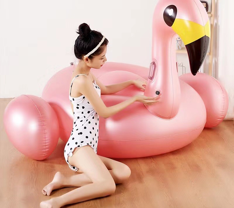 Cross-border Flamingo Big Mount, children's and adults' inflatable surfing mount, water and seaside swimming toy