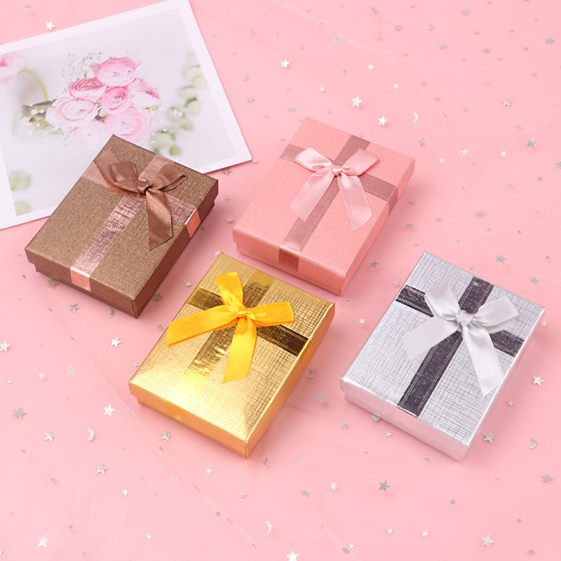 Manufacturer Jewelry Box Bow Ring Necklace Gift Display Box Jewelry Storage Box