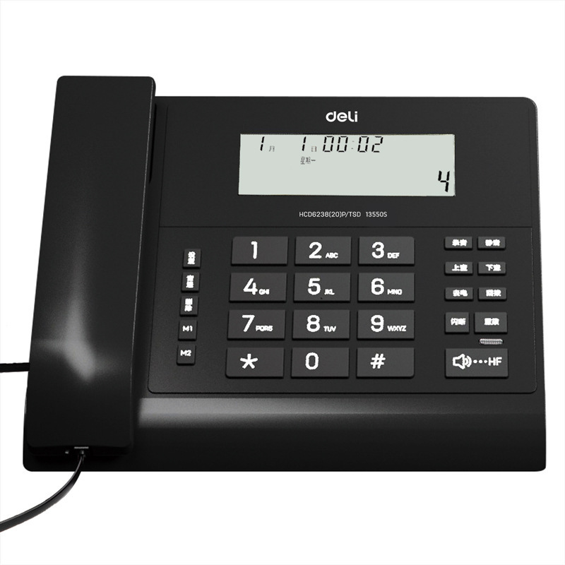 得力13550S电话机家用座机情奢有线固定拨号老人录音多功能办公详情图5