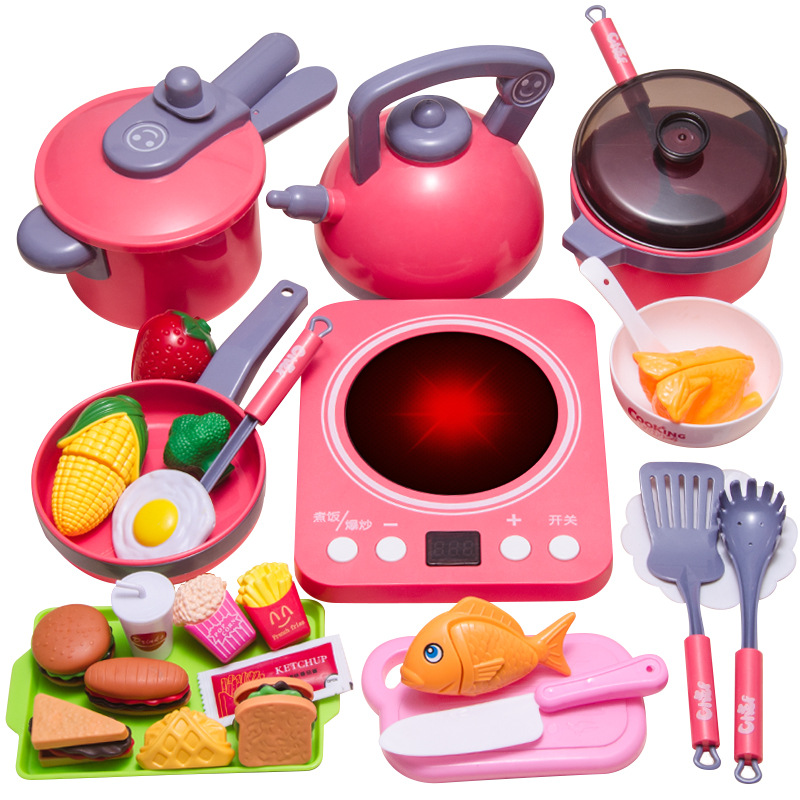 儿童过家家仿真厨房玩具套装女孩煮饭男孩宝宝切水果电磁炉厨具详情图5