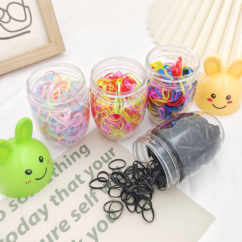 Disposable Rubber Band Jelly Color Hair Band Cartoon Rabbit Is Not Easy To Break Children's Rubber Band High Ponytail Hair Band details Picture