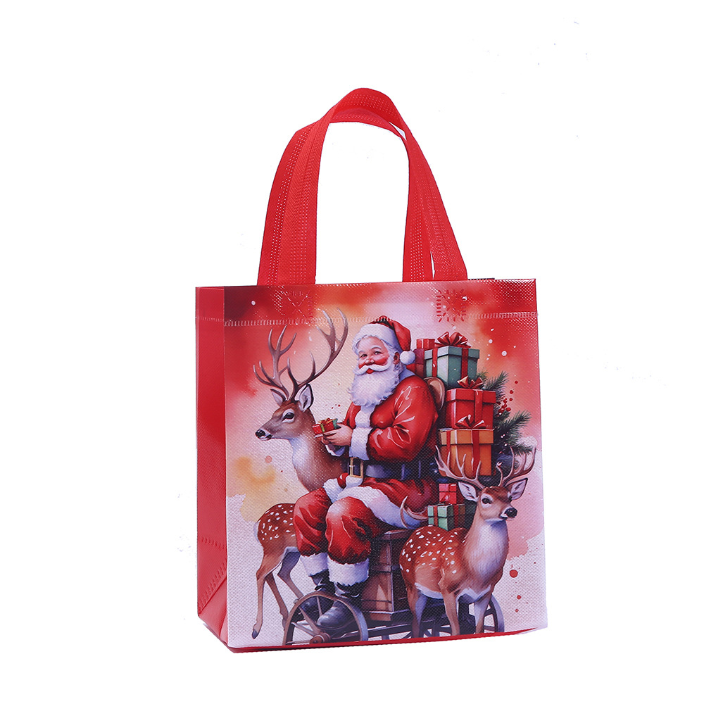 Santa Claus packaging bags, Christmas non-woven fabric party handbags, Christmas Eve gift bags, candy shopping packaging bags Item Picture