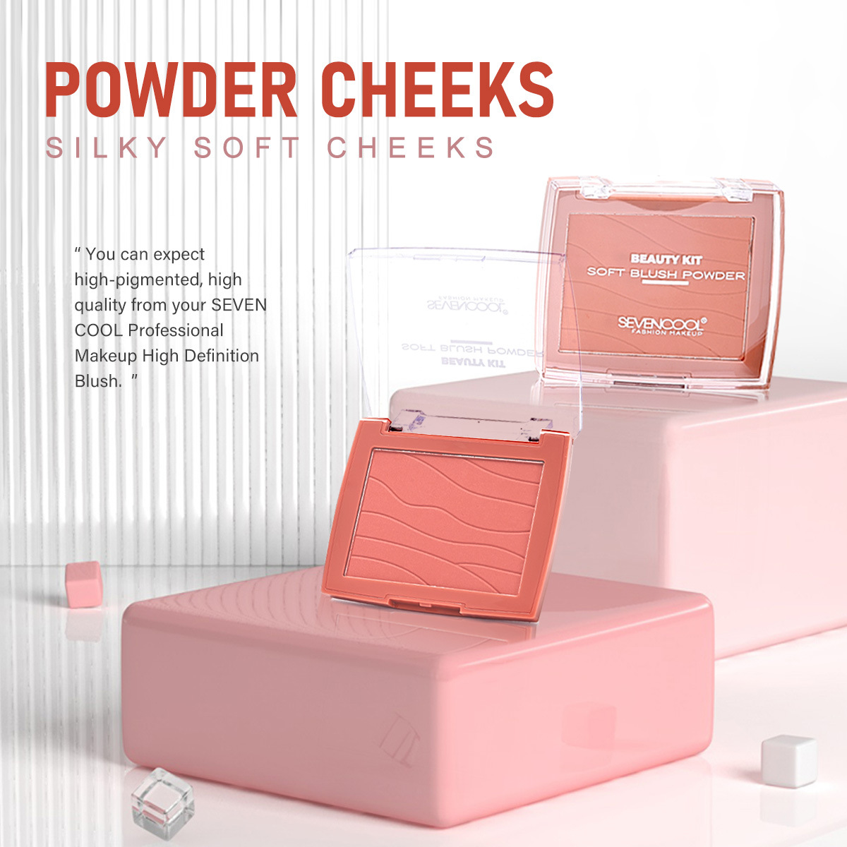 SEVENCOOL Energetic Girl Blush Matte student Blush Daily Whitening Peach-colored easy-to-apply makeup Blush details Picture