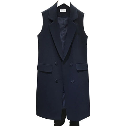 The mid-length women's 2023 spring collection, new women's spring and autumn sleeveless waistcoat, slimming suit waistcoat Item Picture