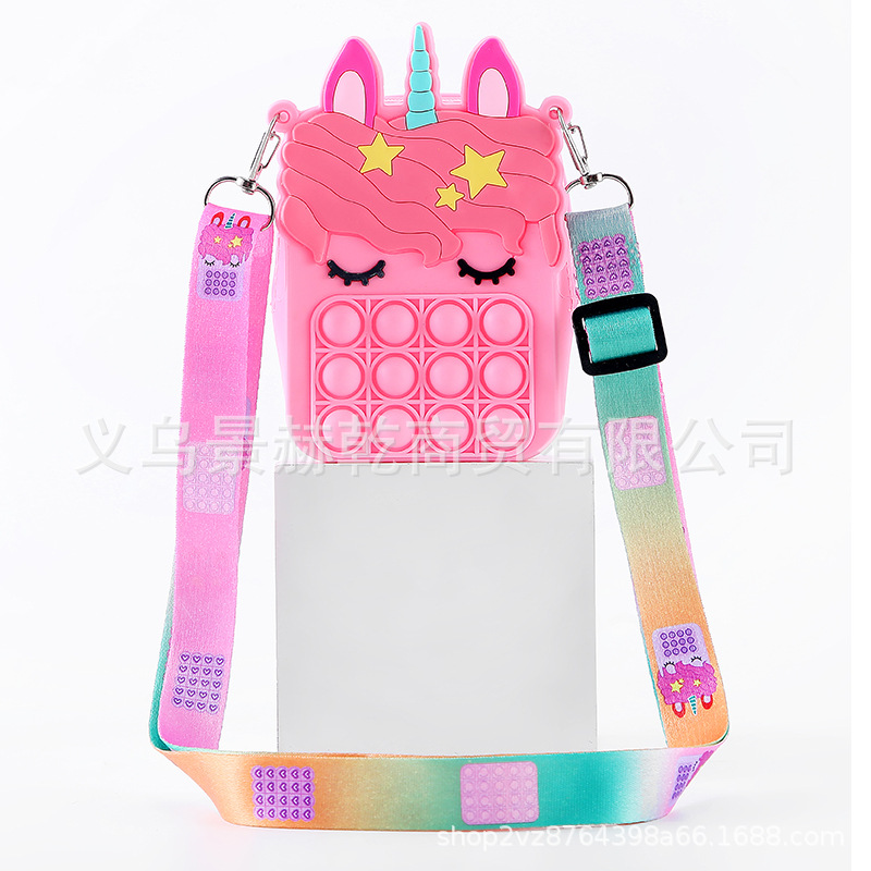 Cross-Border New Rodent Control Pioneer Fashion Bag Fingertip Pressure Relief Bubble Music Silicone Crossbody Bag Toy details Picture