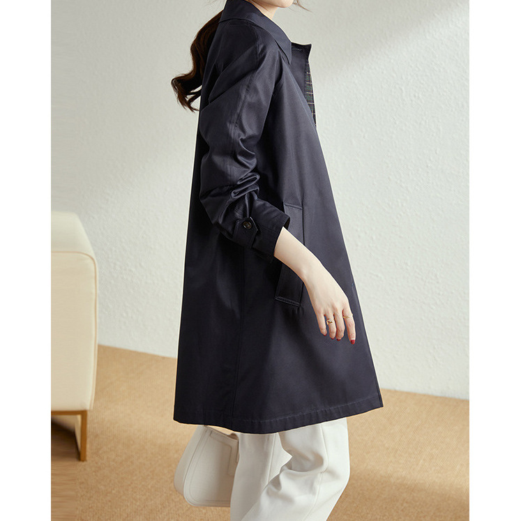 Japanese Khaki Trench Coat For Women 2024 Spring And Autumn Women Wear A Korean Version Of All Casual Mid-Length Coat Application Scenario