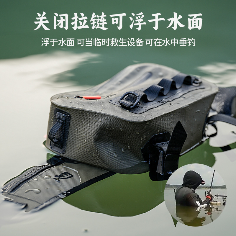 Pool edge waterproof lull bag, outdoor fishing bag, multi-functional single-shoulder crossbody bag, fishing gear bag, fishing rod bag, wholesale fishing gear Application Scenario