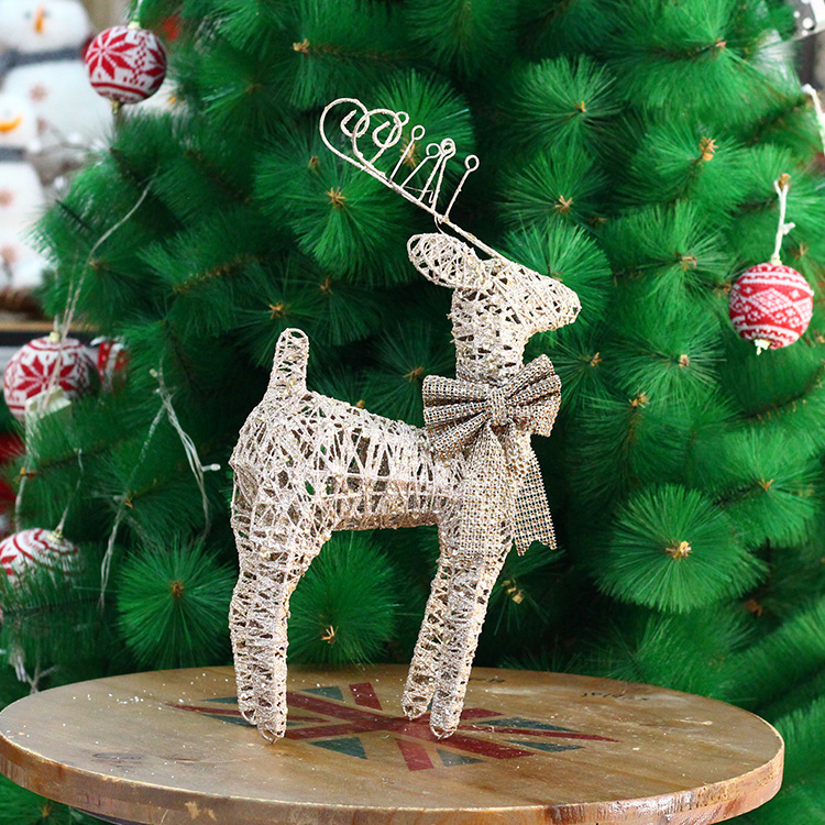 Cross-border exclusive creative iron art deer standing four-legged deer ornaments, front desk desktop window display, Christmas decorative items ornaments details Picture