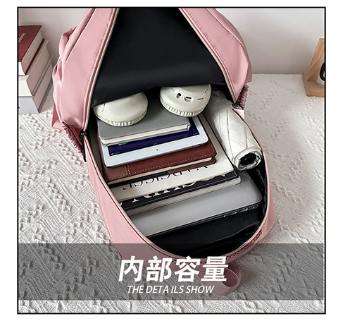双肩包跨境新款大容量大学生书包韩版初中生包包简约时尚通勤背包详情17